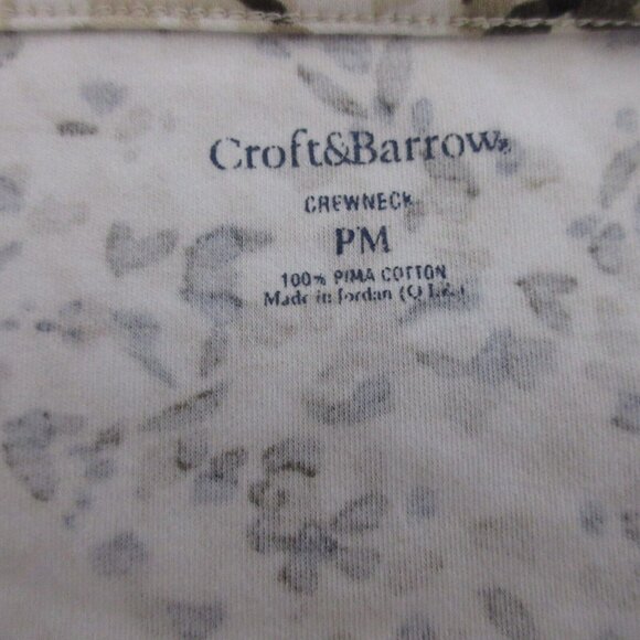 CROFT & BARROW T-Shirt Sz Petite Medium Brown Camo Short Cap Sleeve PIMA Cotton - Picture 3 of 6